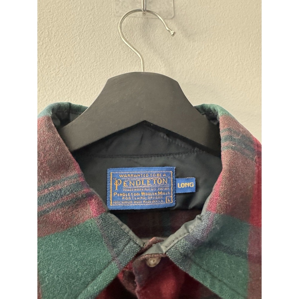 Vintage Pendleton wool Button down flannel Large … - image 2